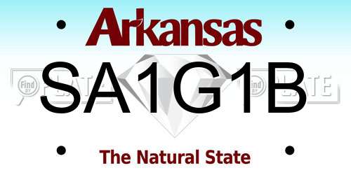 SA1G1B Arkansas License Plate