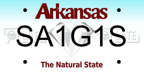 SA1G1S Arkansas License Plate