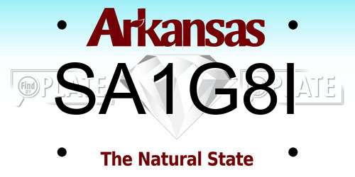 SA1G8I Arkansas License Plate