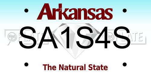 SA1S4S Arkansas License Plate