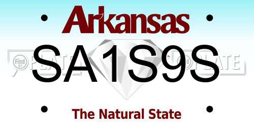 SA1S9S Arkansas License Plate
