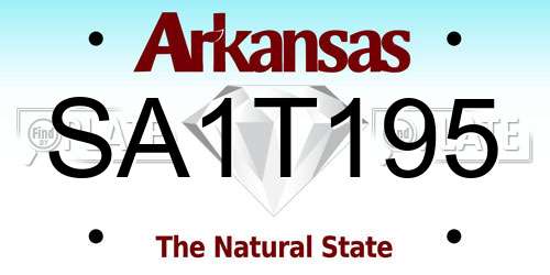 SA1T195 Arkansas License Plate
