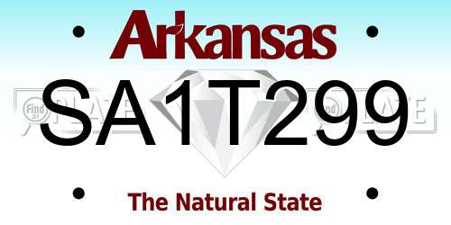 SA1T299 Arkansas License Plate