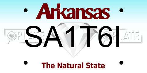 SA1T6I Arkansas License Plate