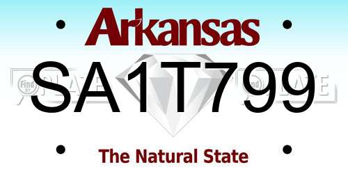SA1T799 Arkansas License Plate