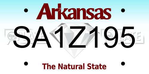 SA1Z195 Arkansas License Plate