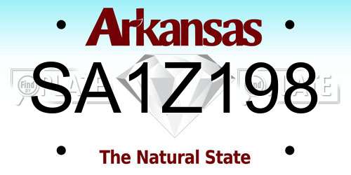 SA1Z198 Arkansas License Plate