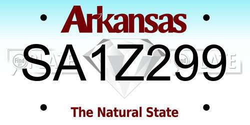 SA1Z299 Arkansas License Plate