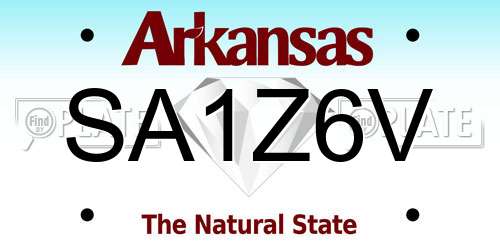 SA1Z6V Arkansas License Plate