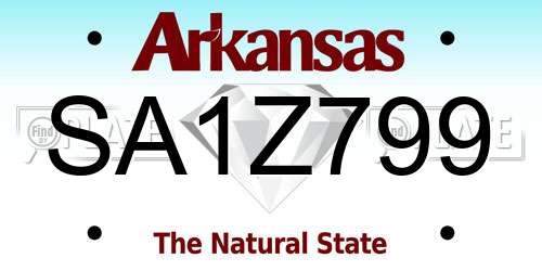 SA1Z799 Arkansas License Plate