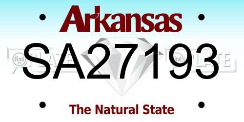 SA27193 Arkansas License Plate