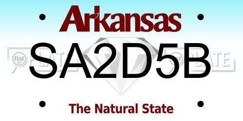 SA2D5B Arkansas License Plate