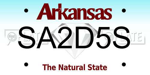 SA2D5S Arkansas License Plate