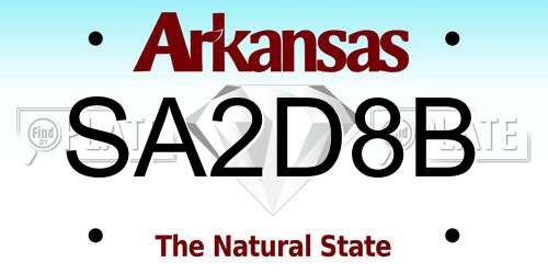 SA2D8B Arkansas License Plate