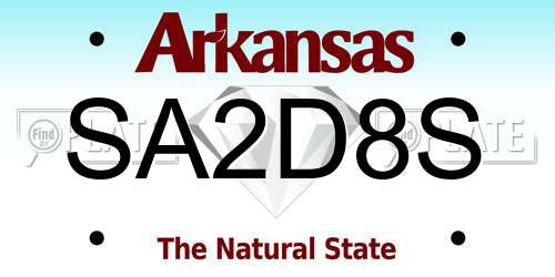 SA2D8S Arkansas License Plate