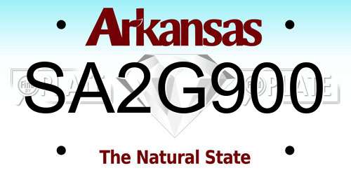 SA2G900 Arkansas License Plate