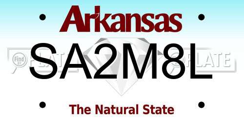 SA2M8L Arkansas License Plate