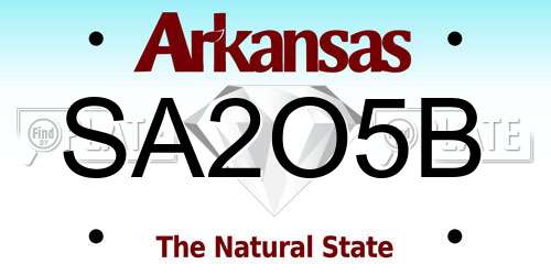 SA2O5B Arkansas License Plate