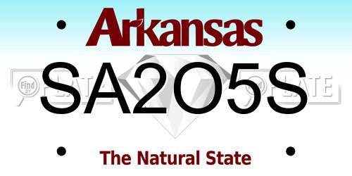 SA2O5S Arkansas License Plate