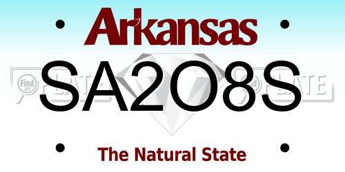 SA2O8S Arkansas License Plate