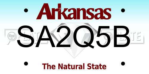 SA2Q5B Arkansas License Plate