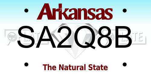 SA2Q8B Arkansas License Plate