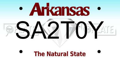 SA2T0Y Arkansas License Plate