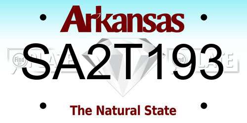SA2T193 Arkansas License Plate