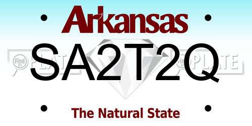 SA2T2Q Arkansas License Plate