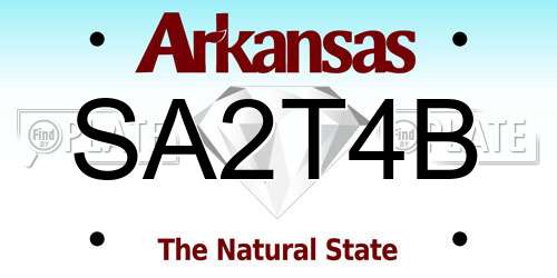 SA2T4B Arkansas License Plate