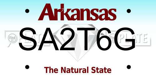 SA2T6G Arkansas License Plate