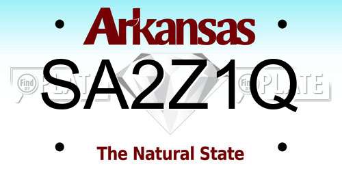 SA2Z1Q Arkansas License Plate