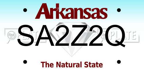 SA2Z2Q Arkansas License Plate