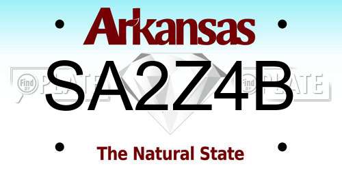 SA2Z4B Arkansas License Plate