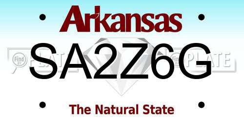 SA2Z6G Arkansas License Plate