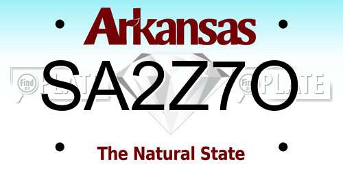 SA2Z7O Arkansas License Plate