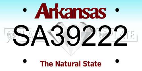 SA39222 Arkansas License Plate