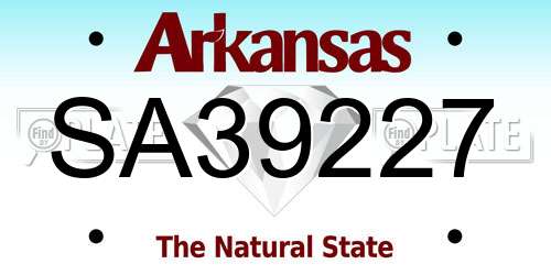SA39227 Arkansas License Plate