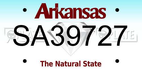 SA39727 Arkansas License Plate