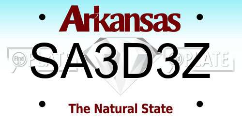 SA3D3Z Arkansas License Plate