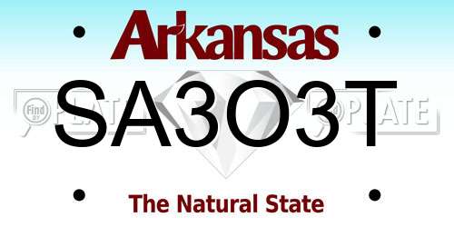 SA3O3T Arkansas License Plate