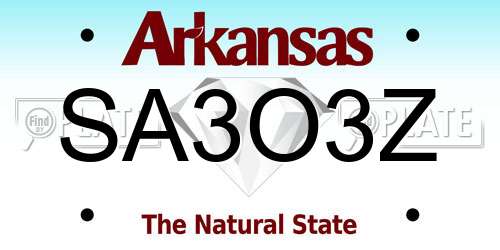 SA3O3Z Arkansas License Plate
