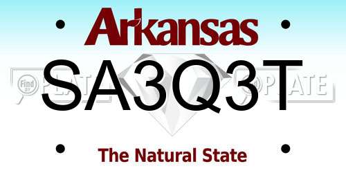 SA3Q3T Arkansas License Plate