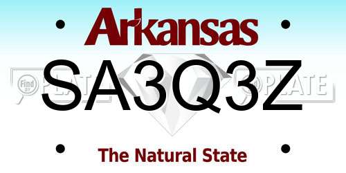 SA3Q3Z Arkansas License Plate
