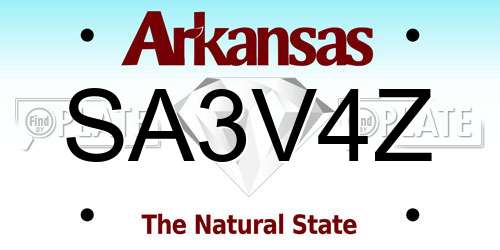 SA3V4Z Arkansas License Plate