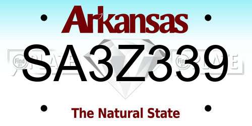 SA3Z339 Arkansas License Plate