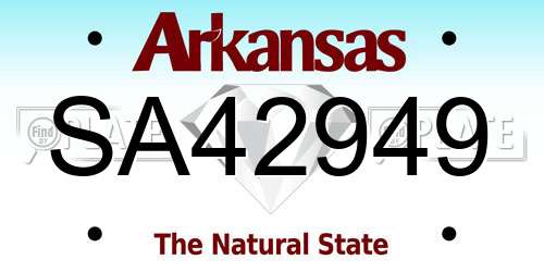 SA42949 Arkansas License Plate