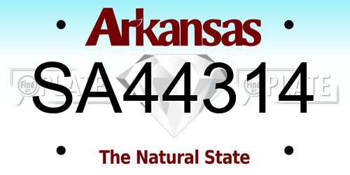 SA44314 Arkansas License Plate