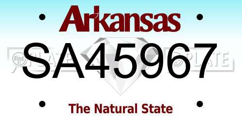 SA45967 Arkansas License Plate