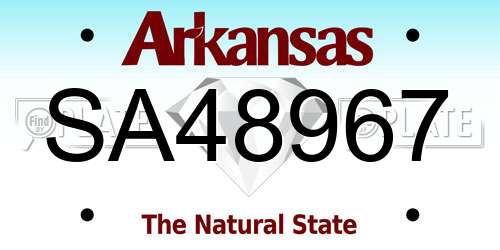 SA48967 Arkansas License Plate